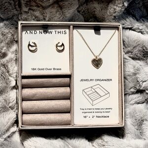 Necklace, Earrings & Jewelry Box